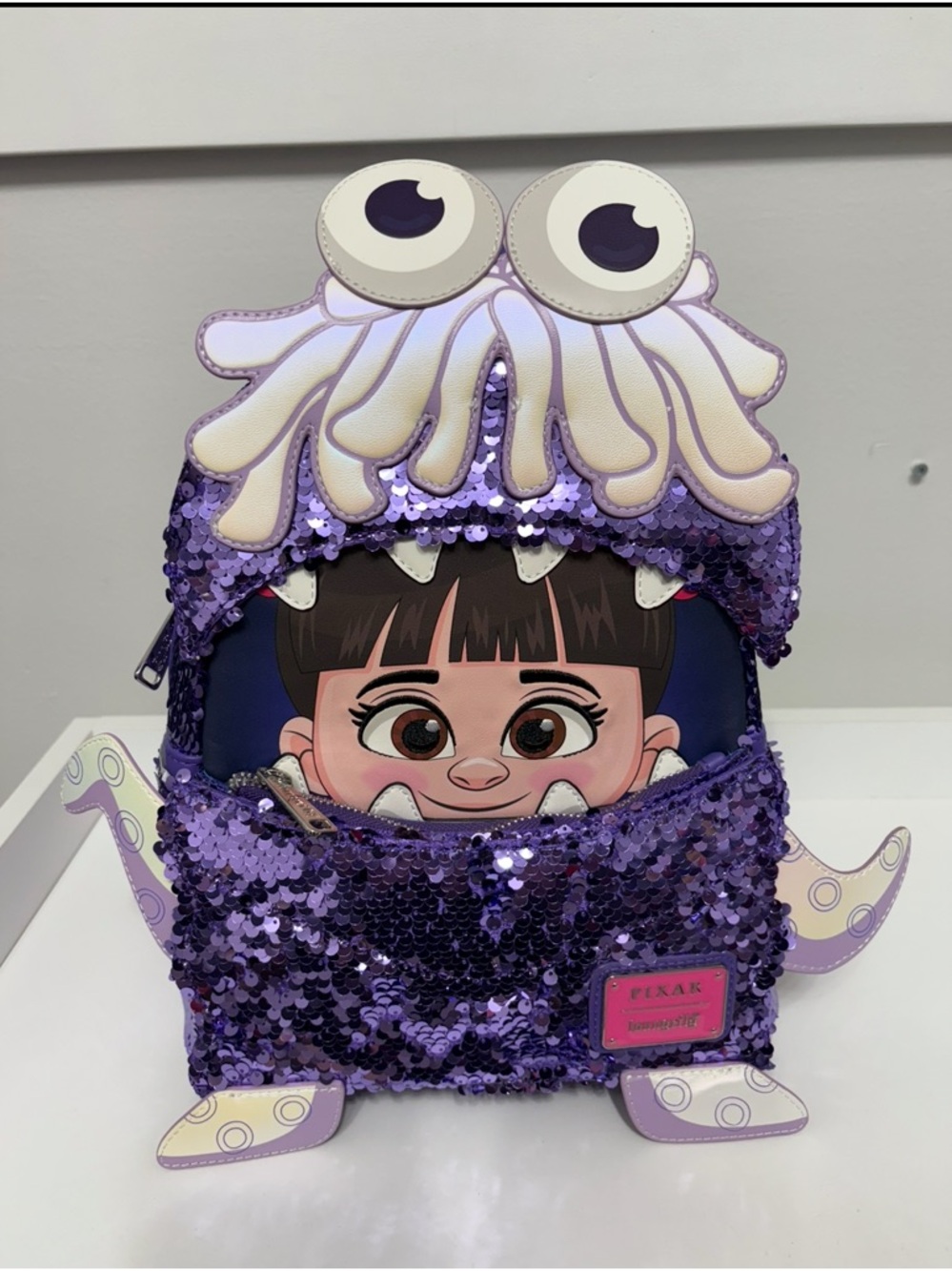 Loungefly Monsters Inc. Boo Sequin Mini Backpack